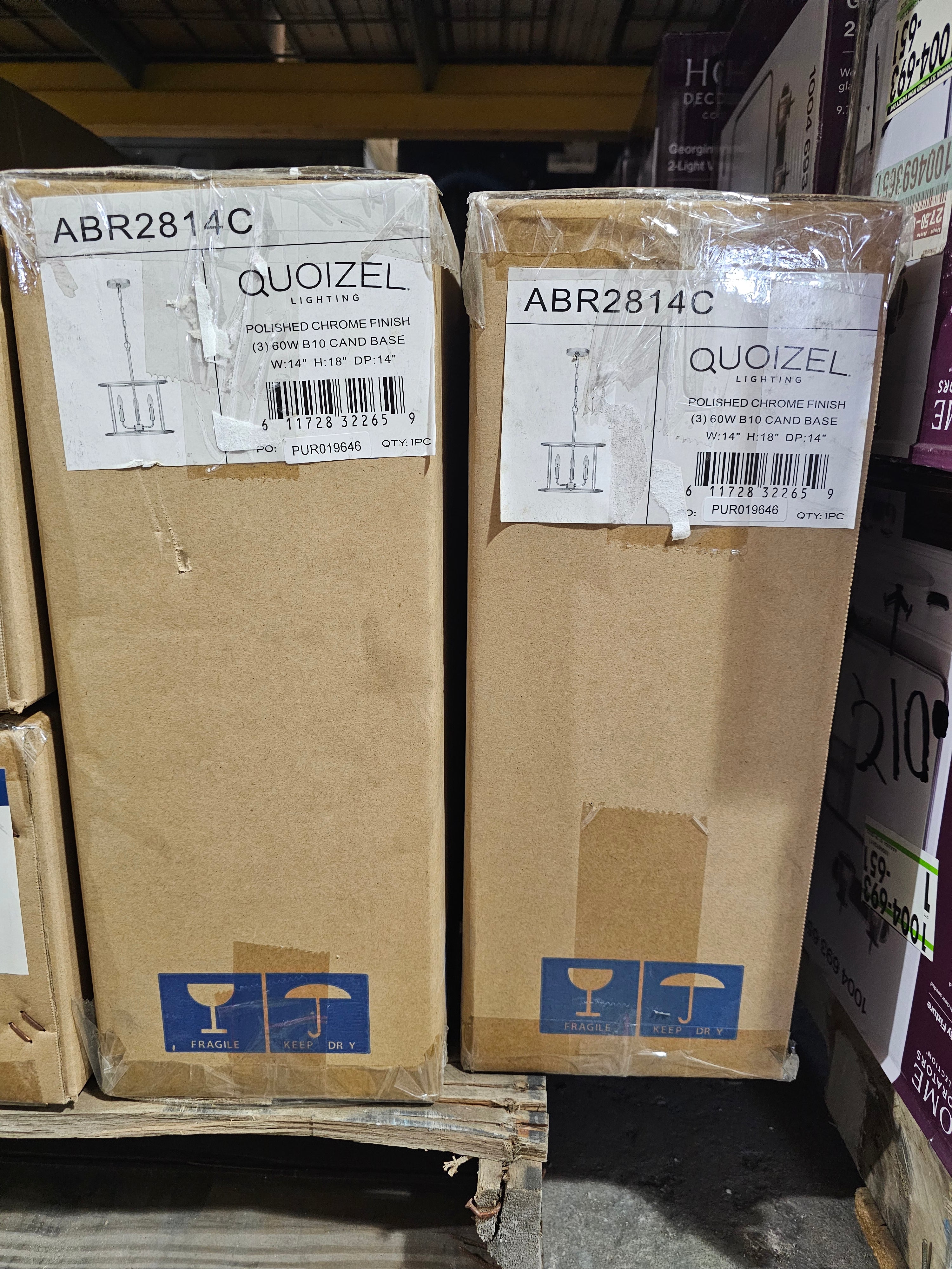 Quoizel Abner 3-Light Polished Chrome Transitional Globe Hanging Pendant Light