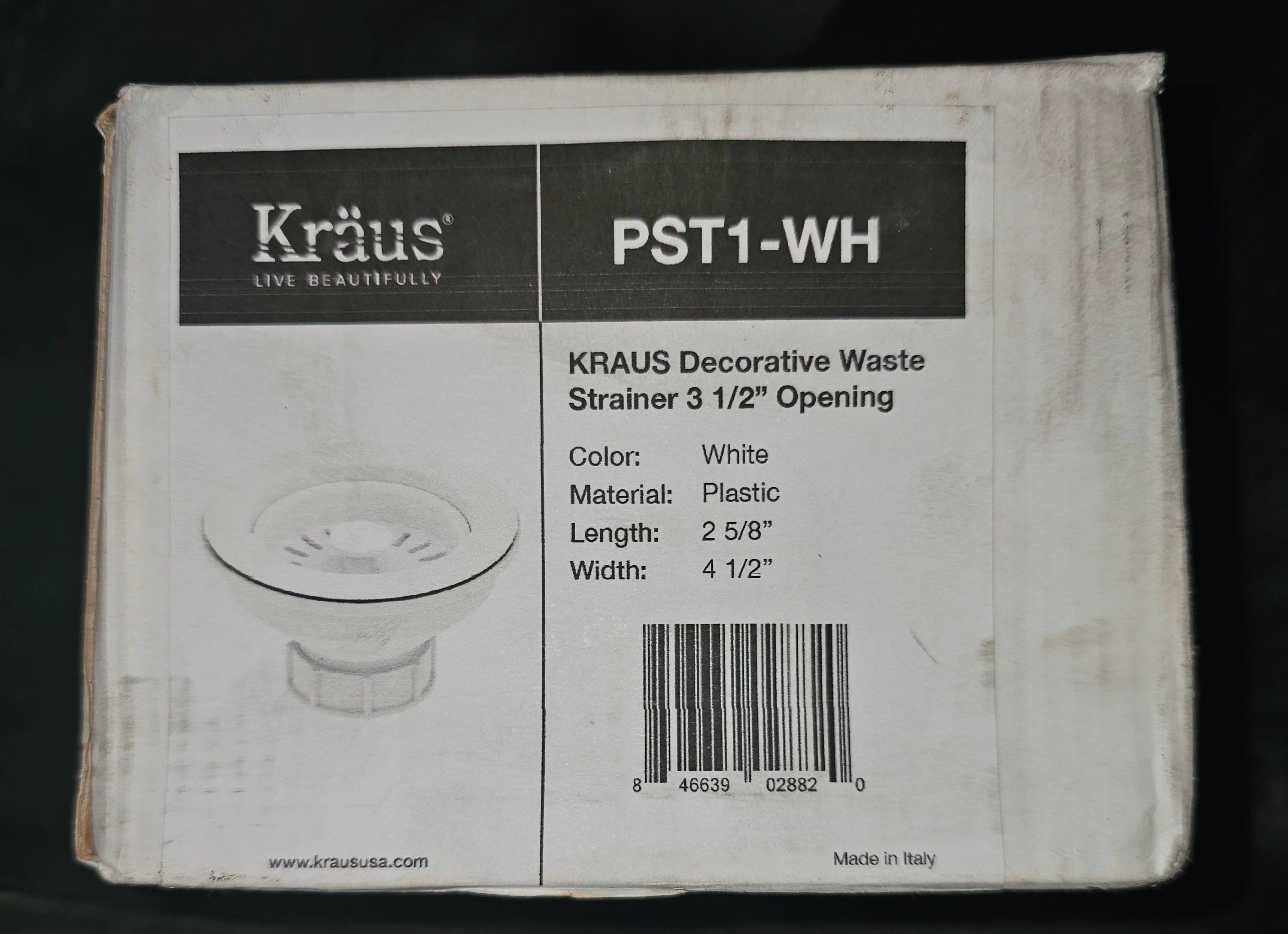 KRAUS Kitchen Sink Strainer in White