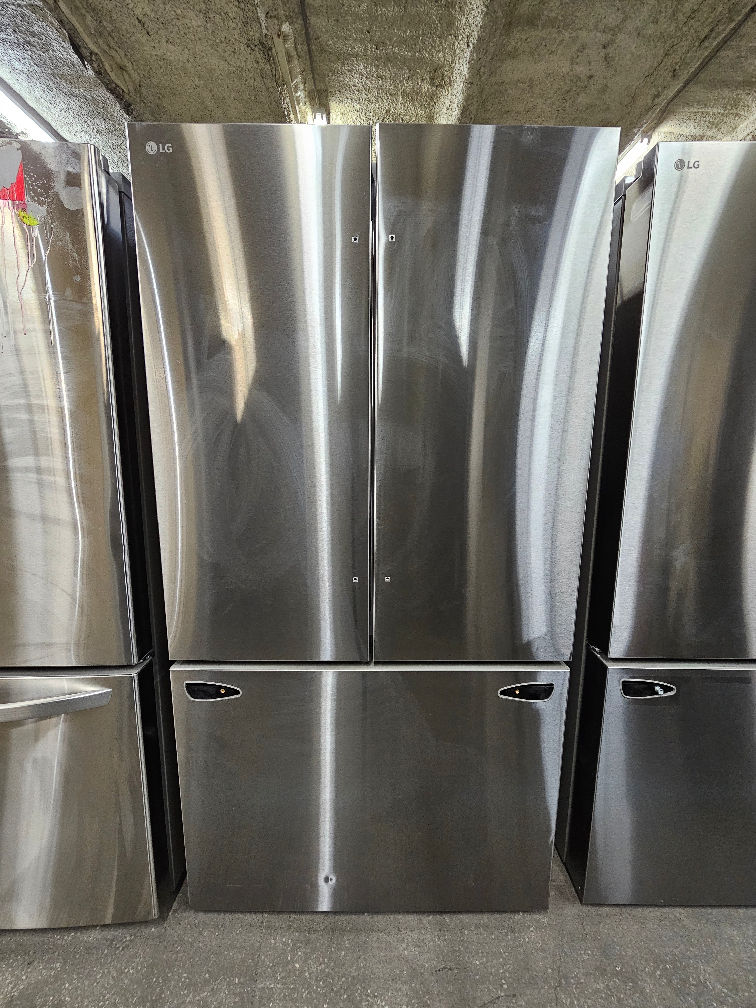 LG 27 cu. ft. Smart Counter-Depth French Door Refrigerator with Internal Water Dispenser Stainless Steel