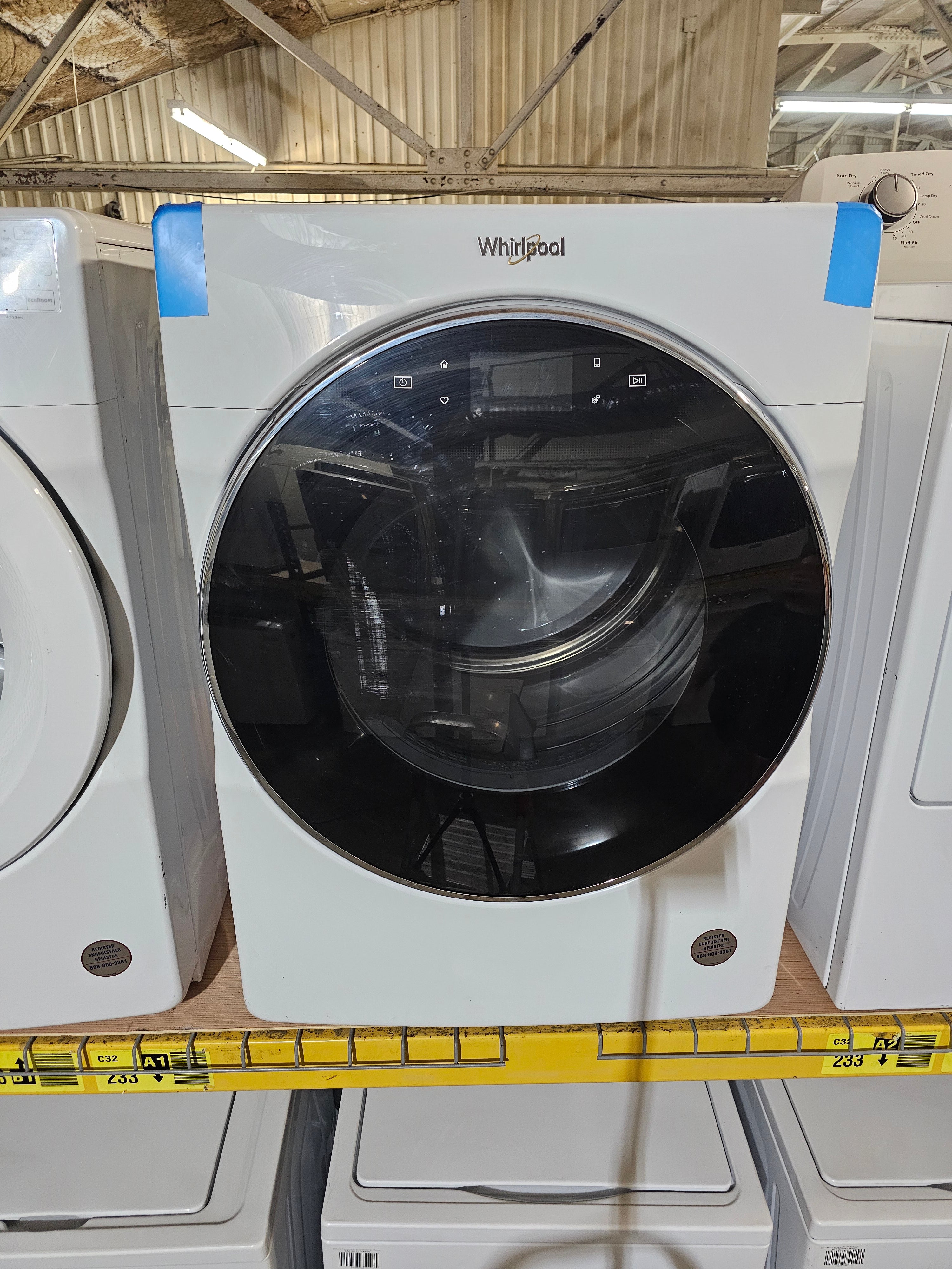 Whirlpool 7.4 cu. ft. 240 Volt White Stackable Smart Electric Vented Dryer with Remote Start, ENERGY STAR