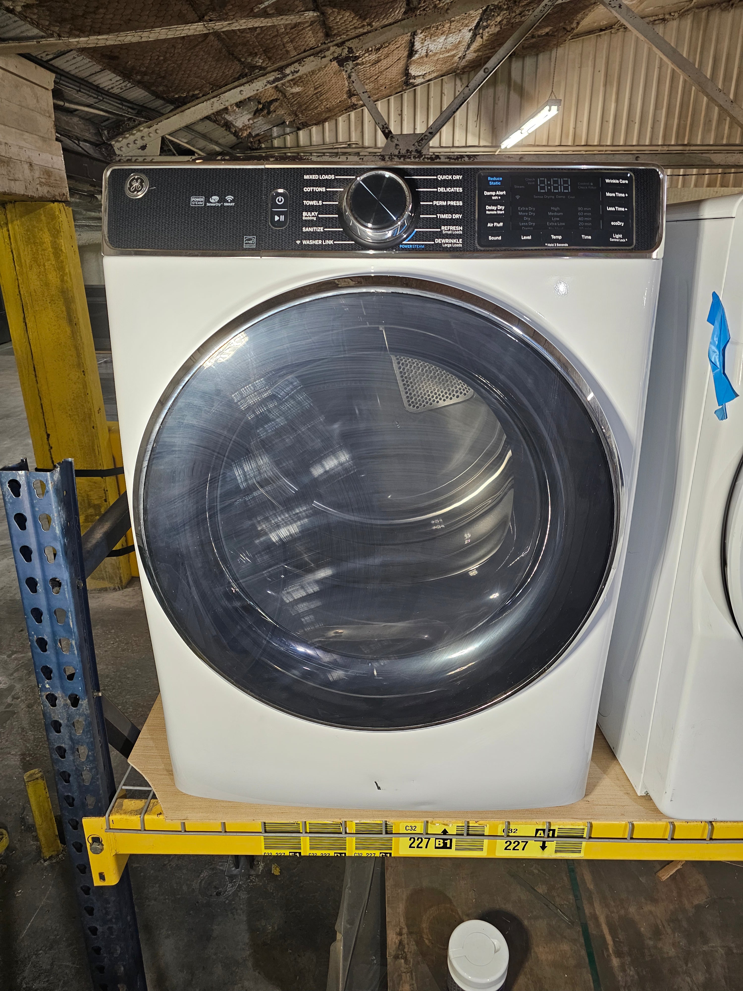 Profile 7.8 cu. ft. vented Electric Dryer in White with Steam and Sanitize Cycle, ENERGY STAR
