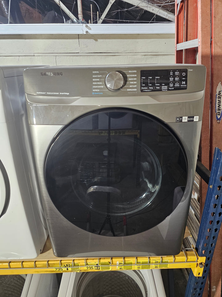 SAMSUNG 7.5 cu. ft. AI Smart Dial Electric Dryer with Super Speed Dry and MultiControl™ in Platinum