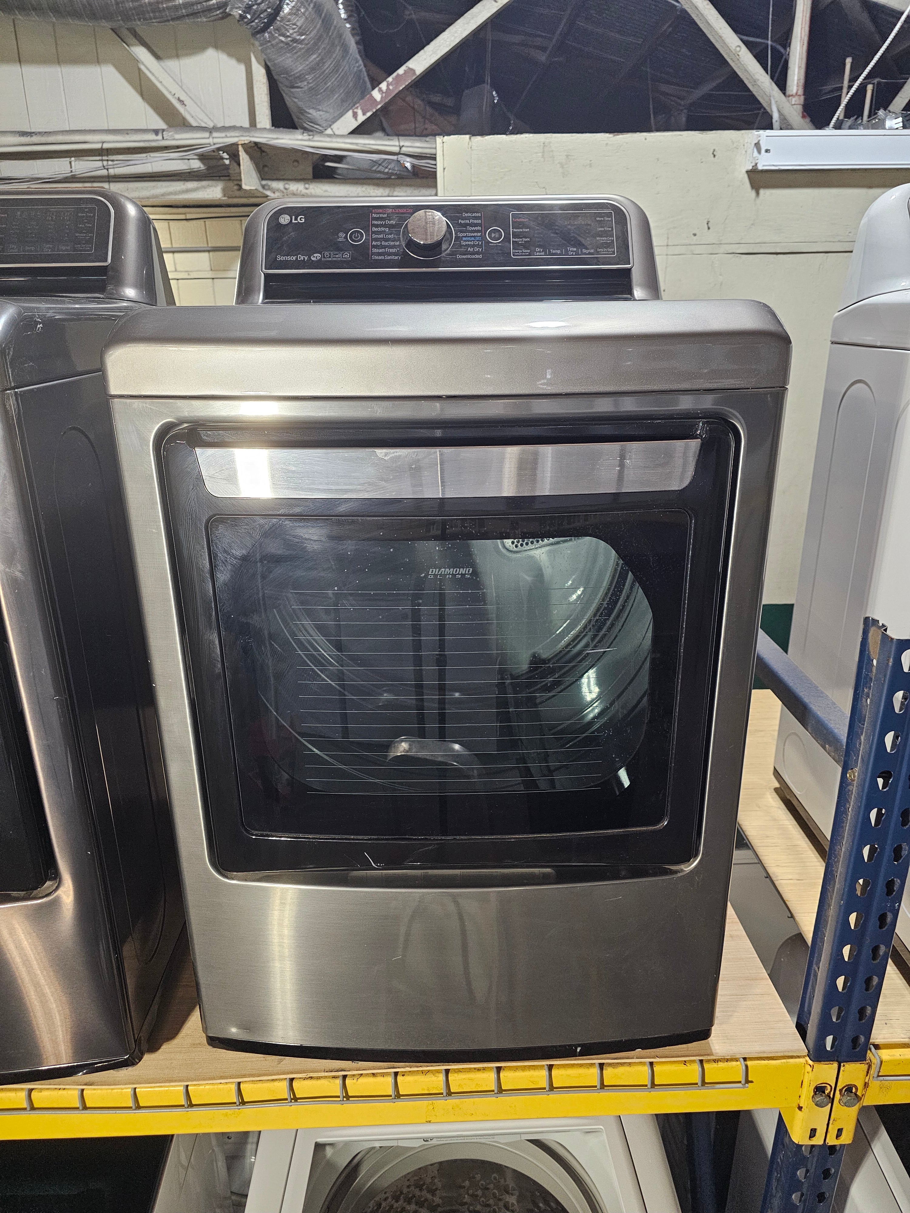 LG - 7.3 Cu. Ft. Smart Electric Dryer with Steam and Sensor Dry - Platinum