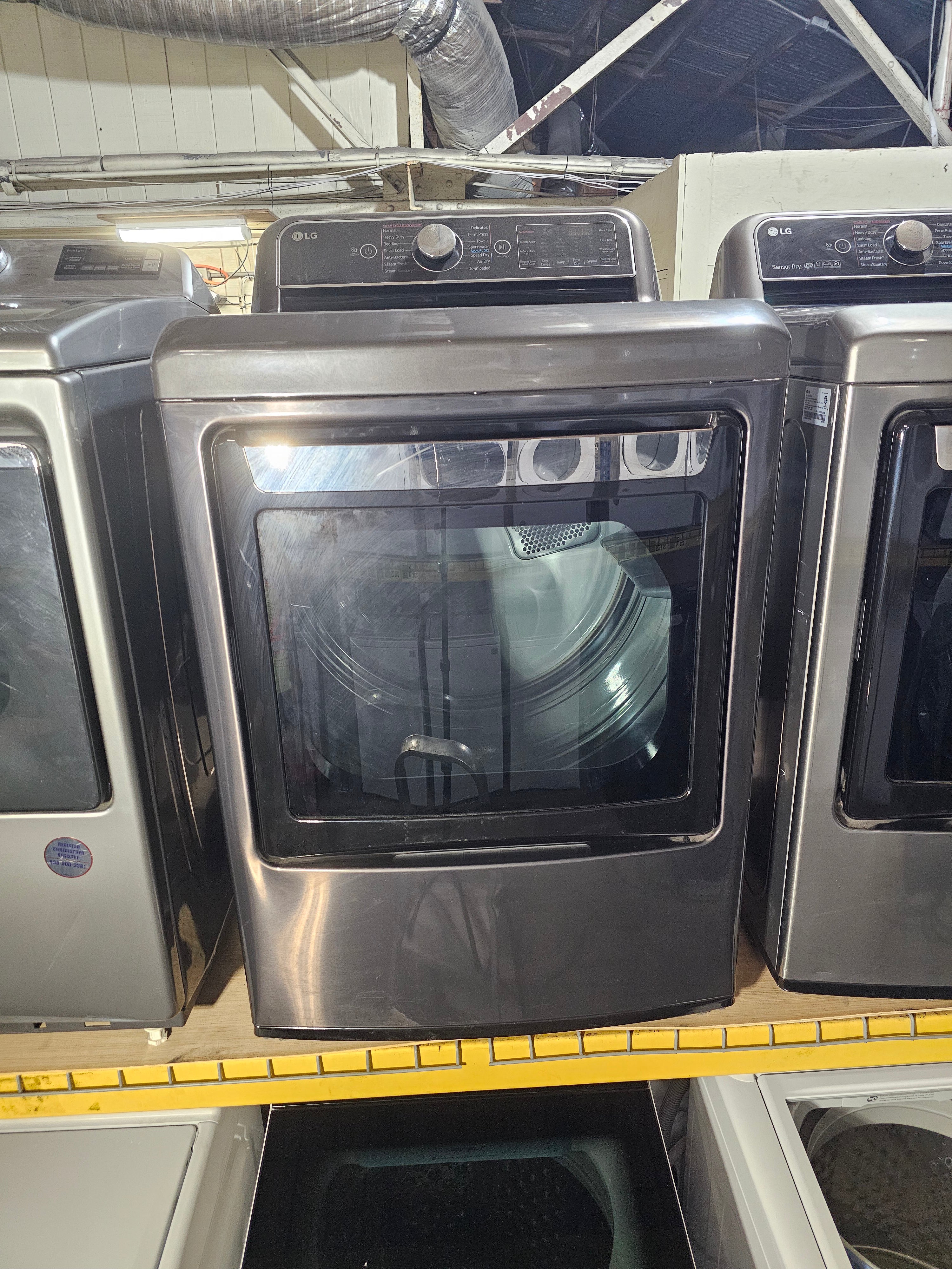 LG - 7.3 Cu. Ft. Smart Electric Dryer with Steam and Sensor Dry - Black