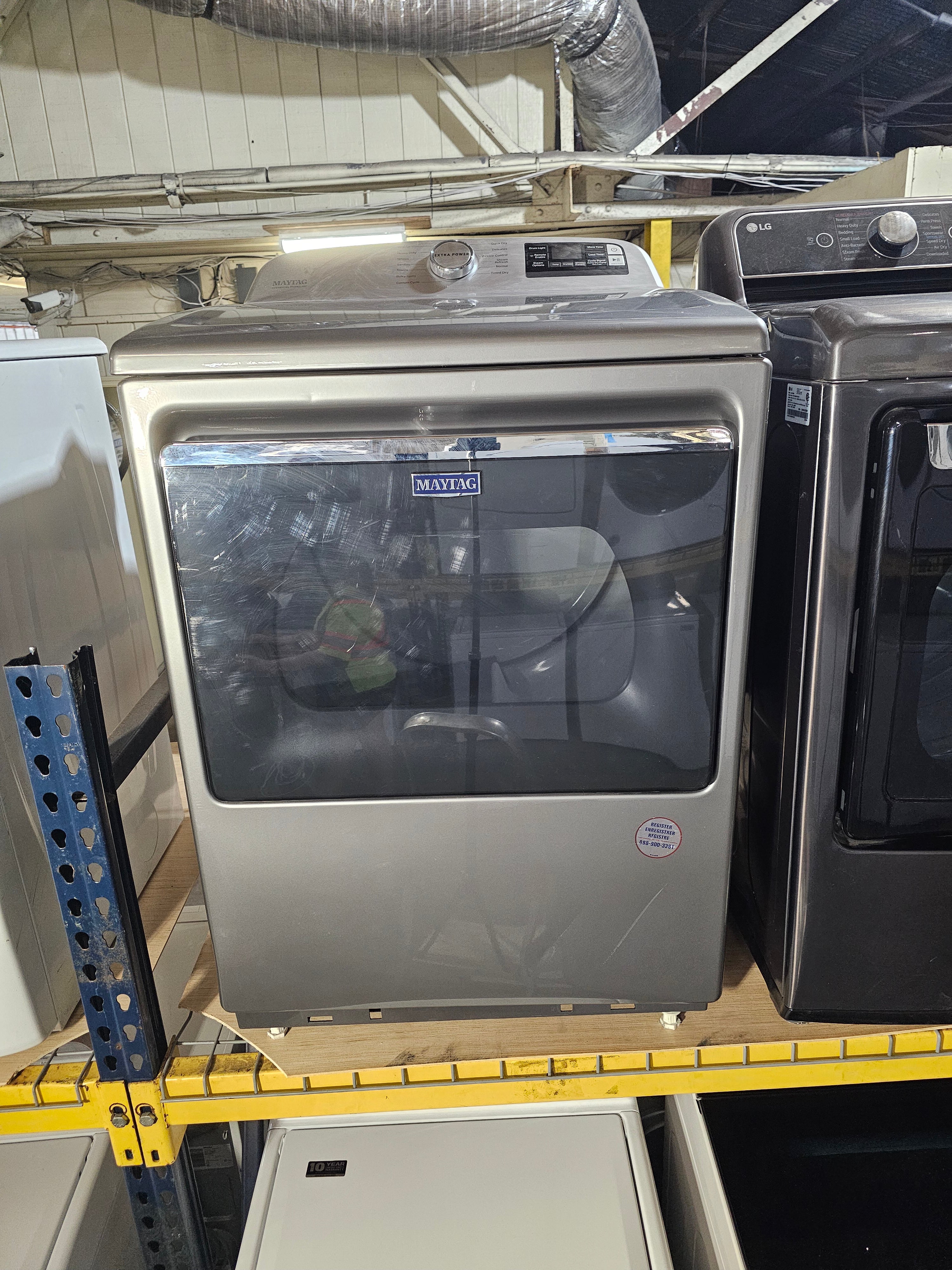 Maytag - 7.4 Cu. Ft. Smart Electric Dryer with Steam and Extra Power Button - Metallic Slate