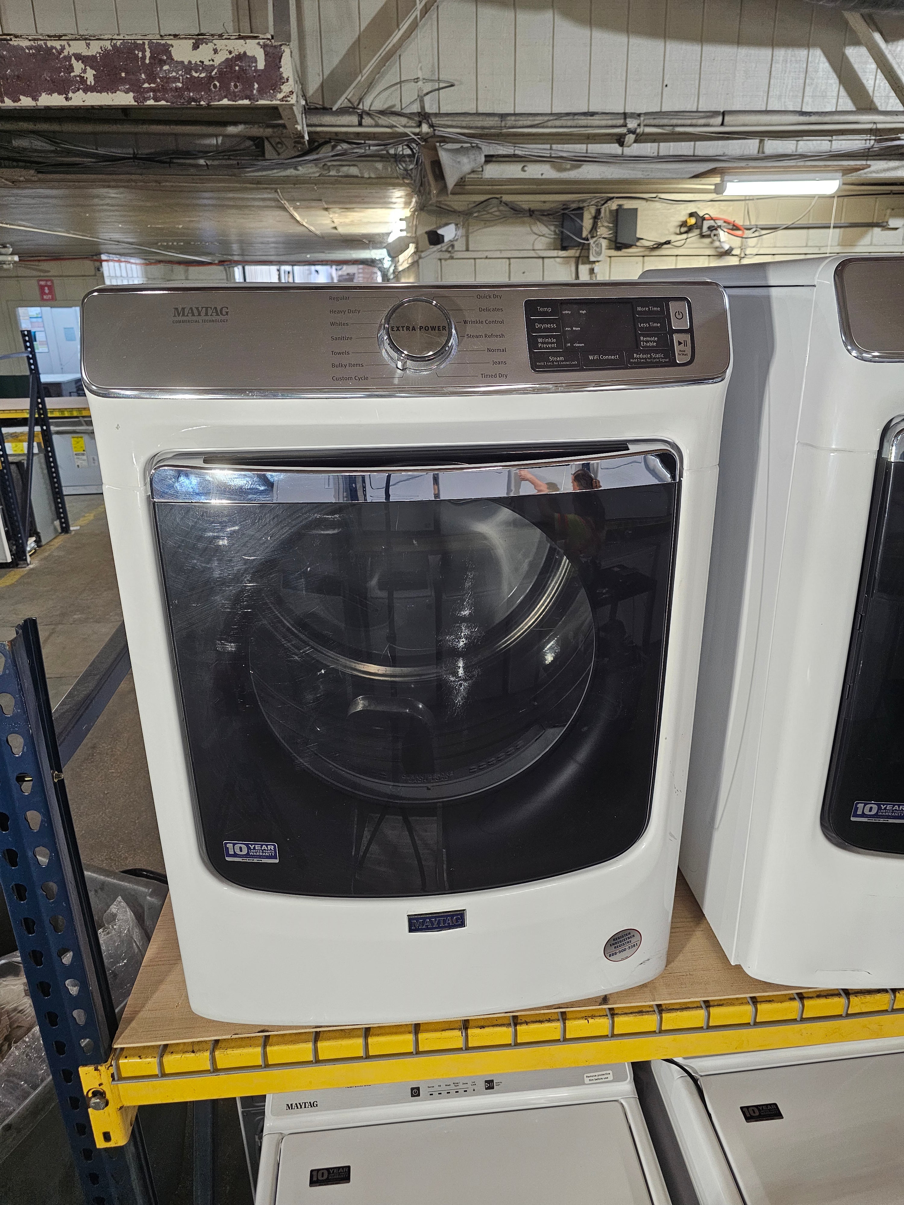 Maytag 7.3 cu. ft. 240-Volt White Stackable Electric Vented Dryer with Quick Dry Cycle, ENERGY STAR