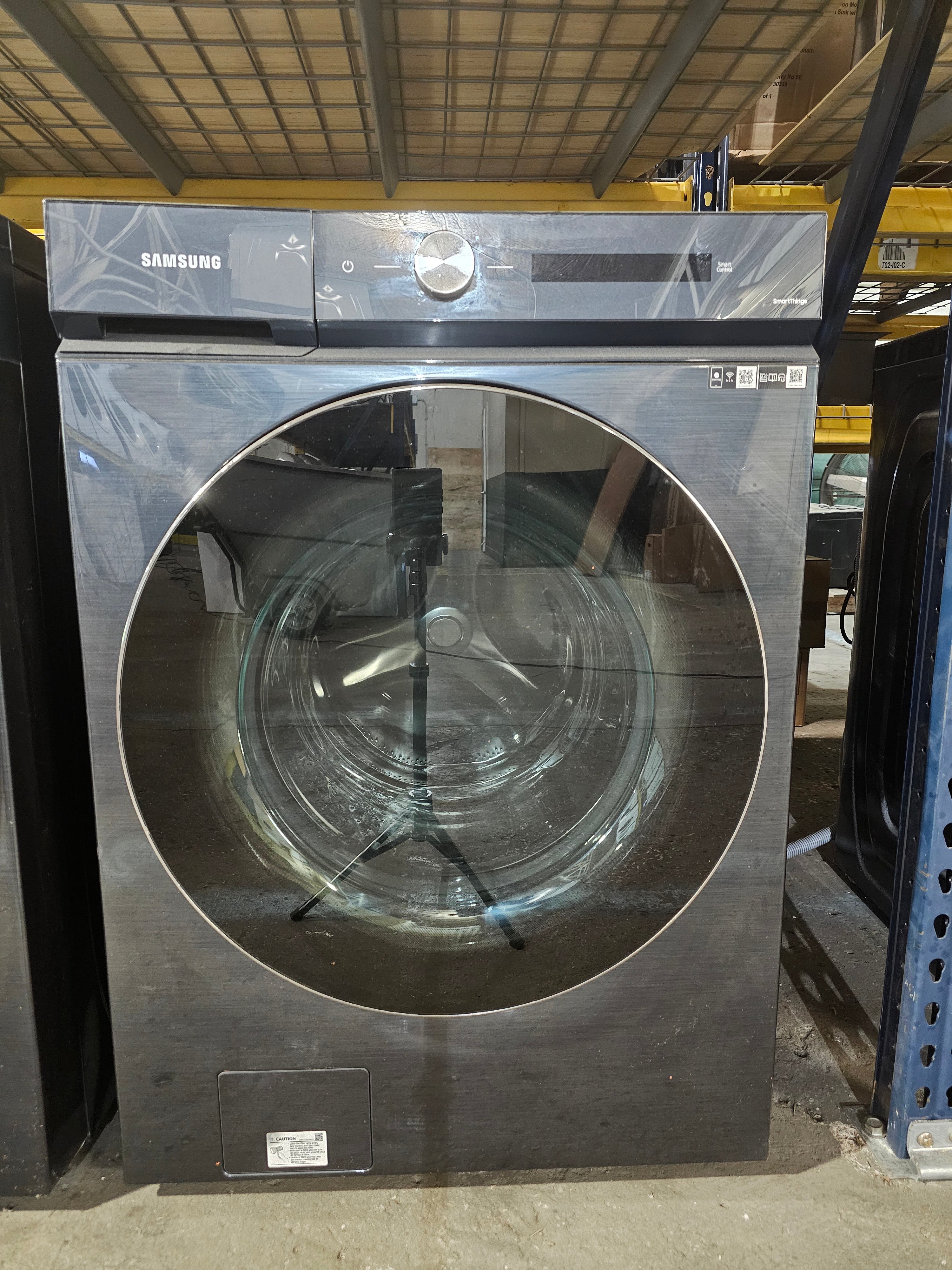 Samsung Bespoke 5.3 cu. ft. Ultra-Capacity Smart Front Load Washer in Brushed Navy with Super Speed Wash and AI Smart Dial