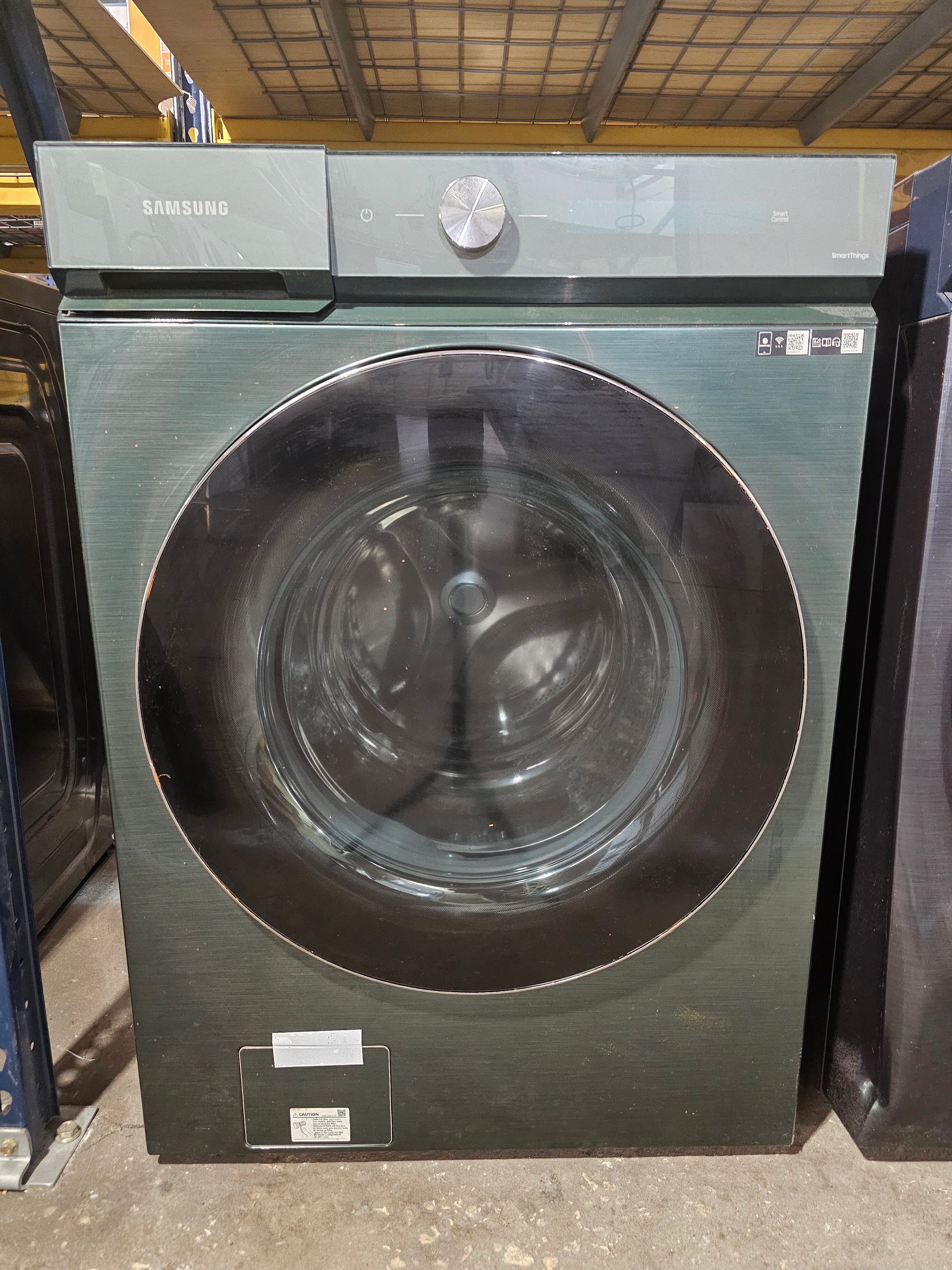 Samsung Bespoke 5.3 cu. ft. Ultra-Capacity Smart Front Load Washer in Brushed Green with Super Speed Wash and AI Smart Dial