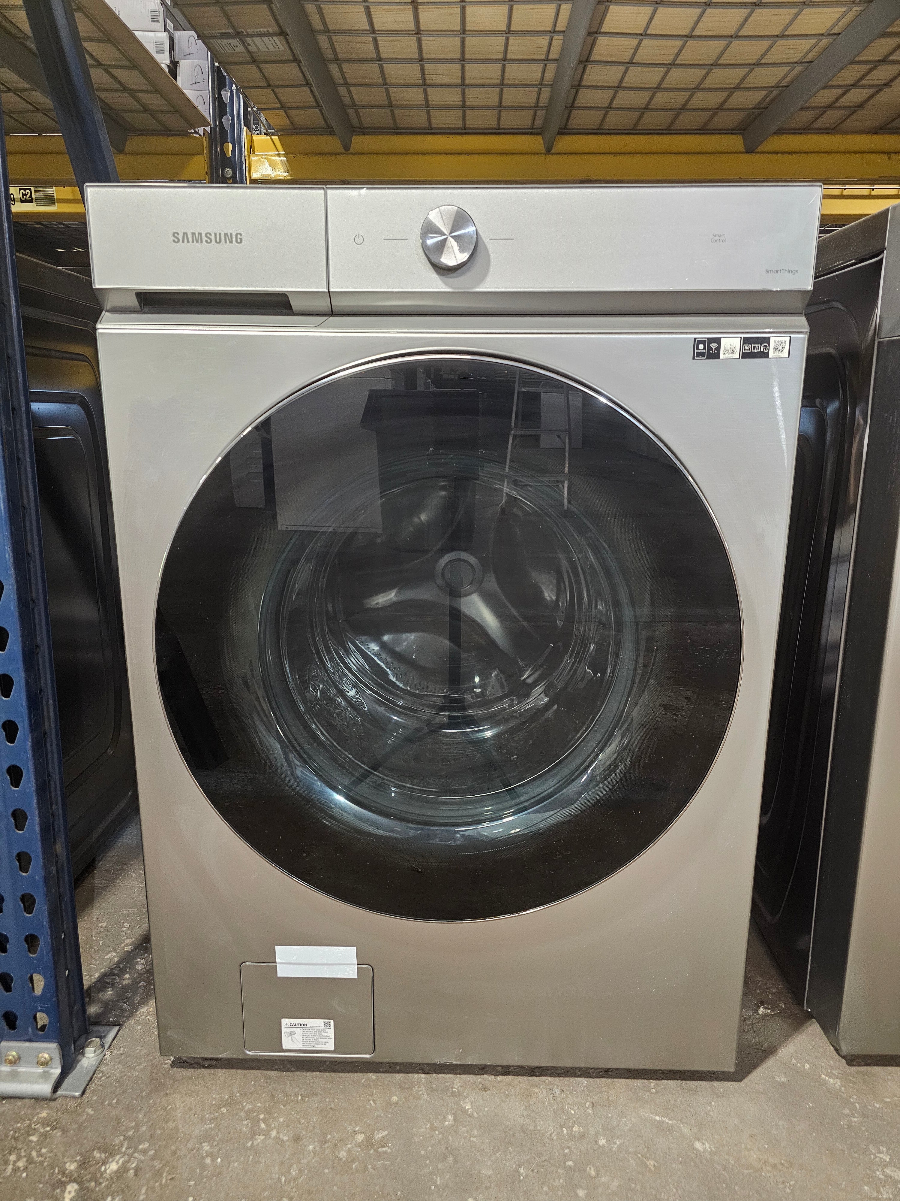 Samsung Bespoke 5.3 cu. ft. Ultra-Capacity Smart Front Load Washer in Silver Steel with Super Speed Wash and AI Smart Dial