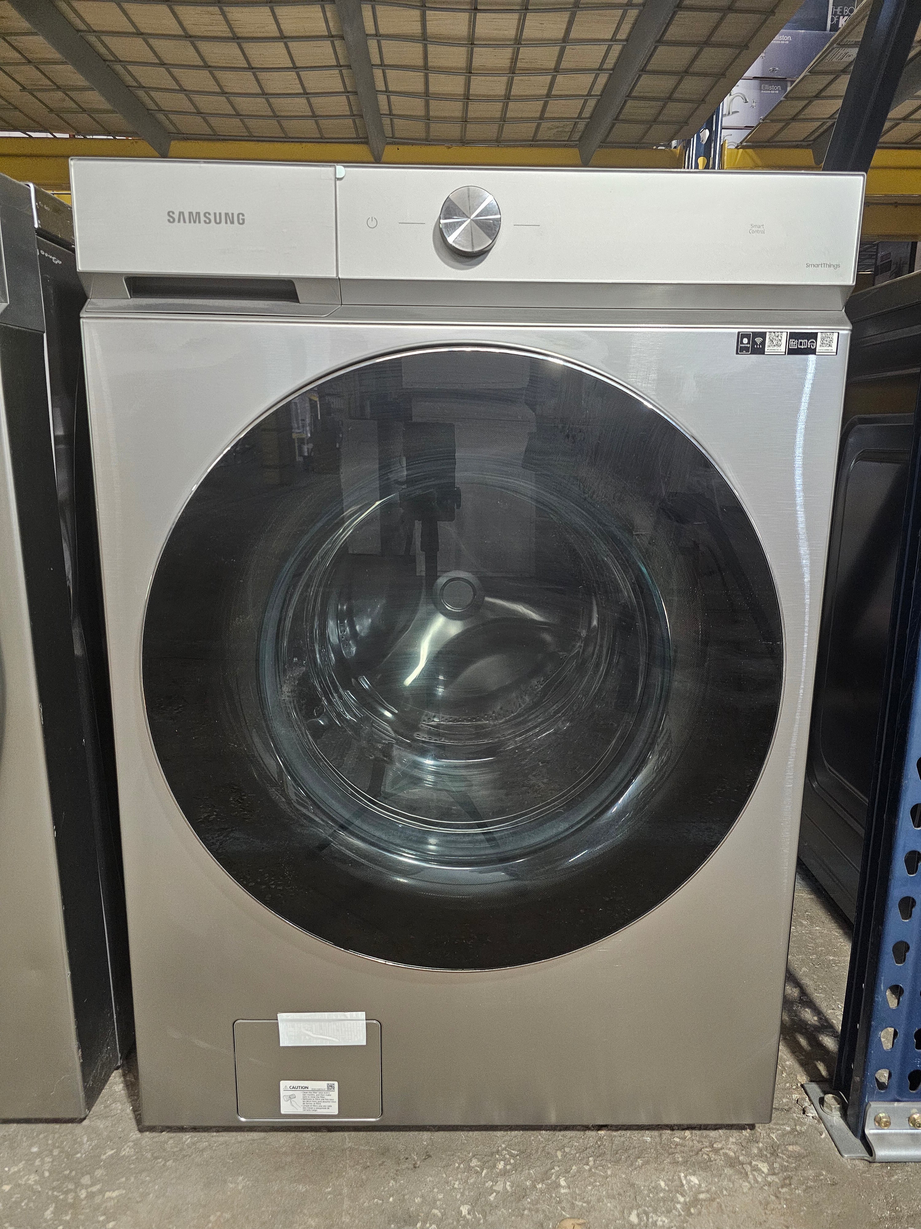 Samsung Bespoke 5.3 cu. ft. Ultra-Capacity Smart Front Load Washer in Silver Steel with Super Speed Wash and AI Smart Dial