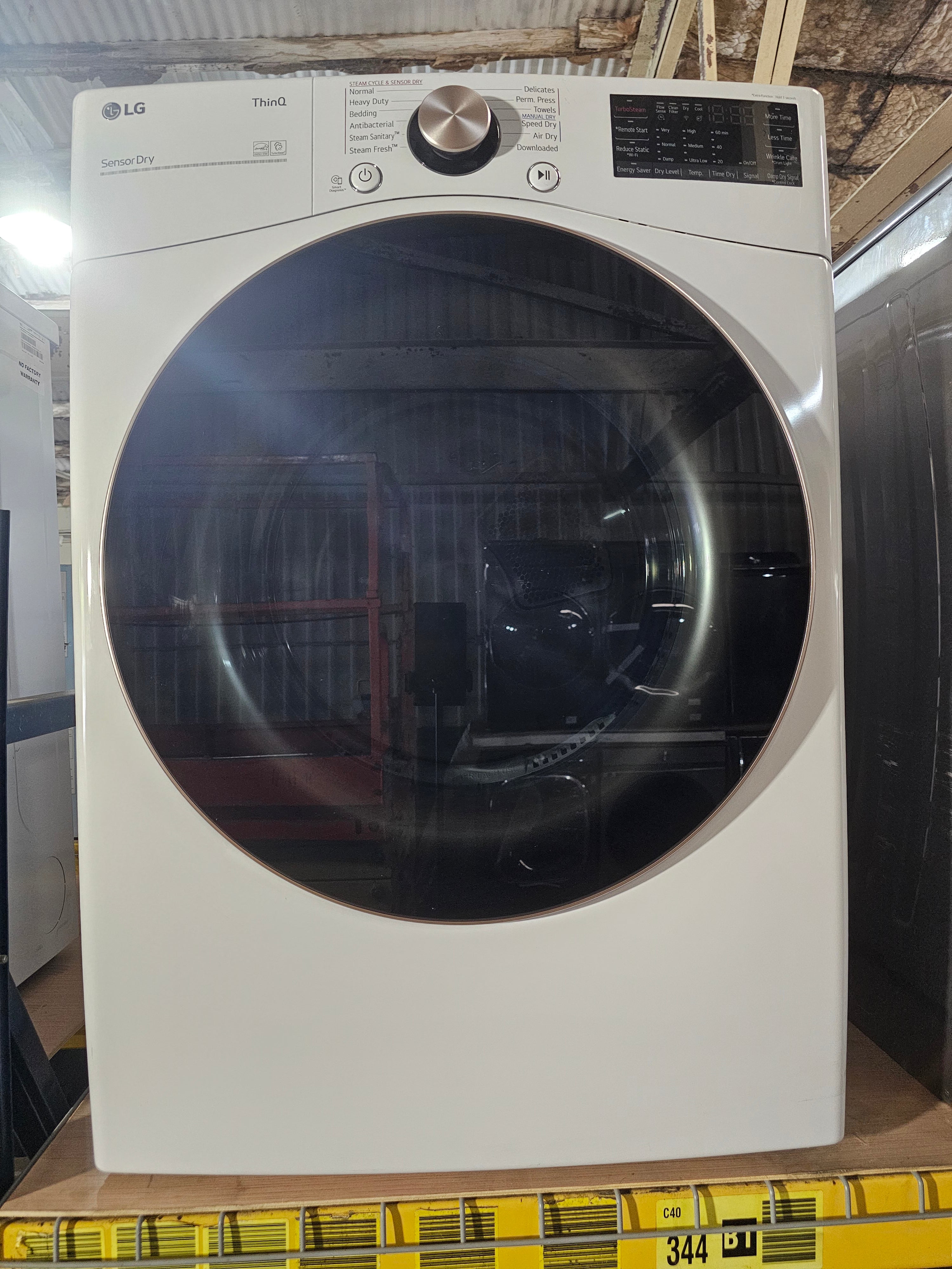 LG - 7.4 Cu. Ft. Stackable Smart Electric Dryer with Steam and Built-In Intelligence - White