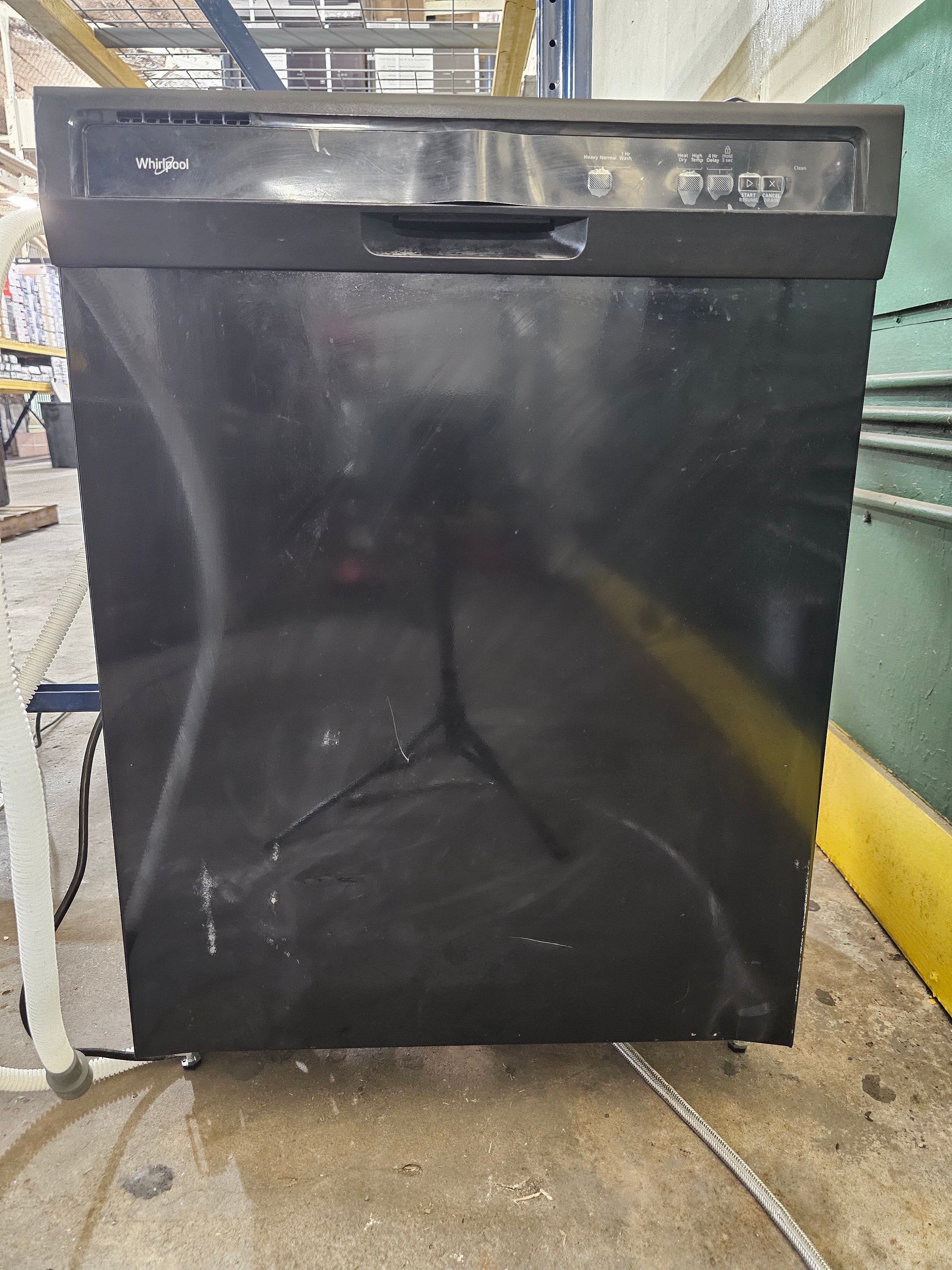 Whirlpool 24 in. Front Built-In Tall Tub Dishwasher in Black with 4-Cycles