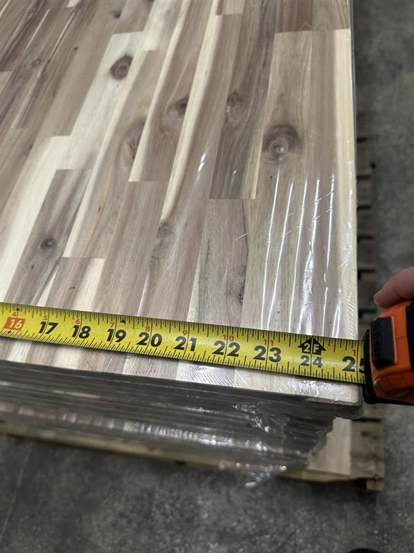 ACACIA STRAIGHT EDGE BUTCHERBLOCK | 144" L x 25" W. | UNFINISHED COUNTERTOP
