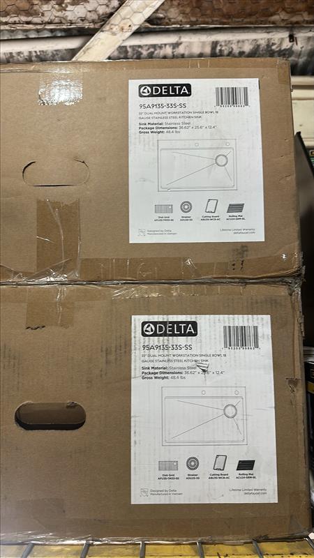 Delta | 33" Dual Mount Workstation Single Bowl Stainless Steel