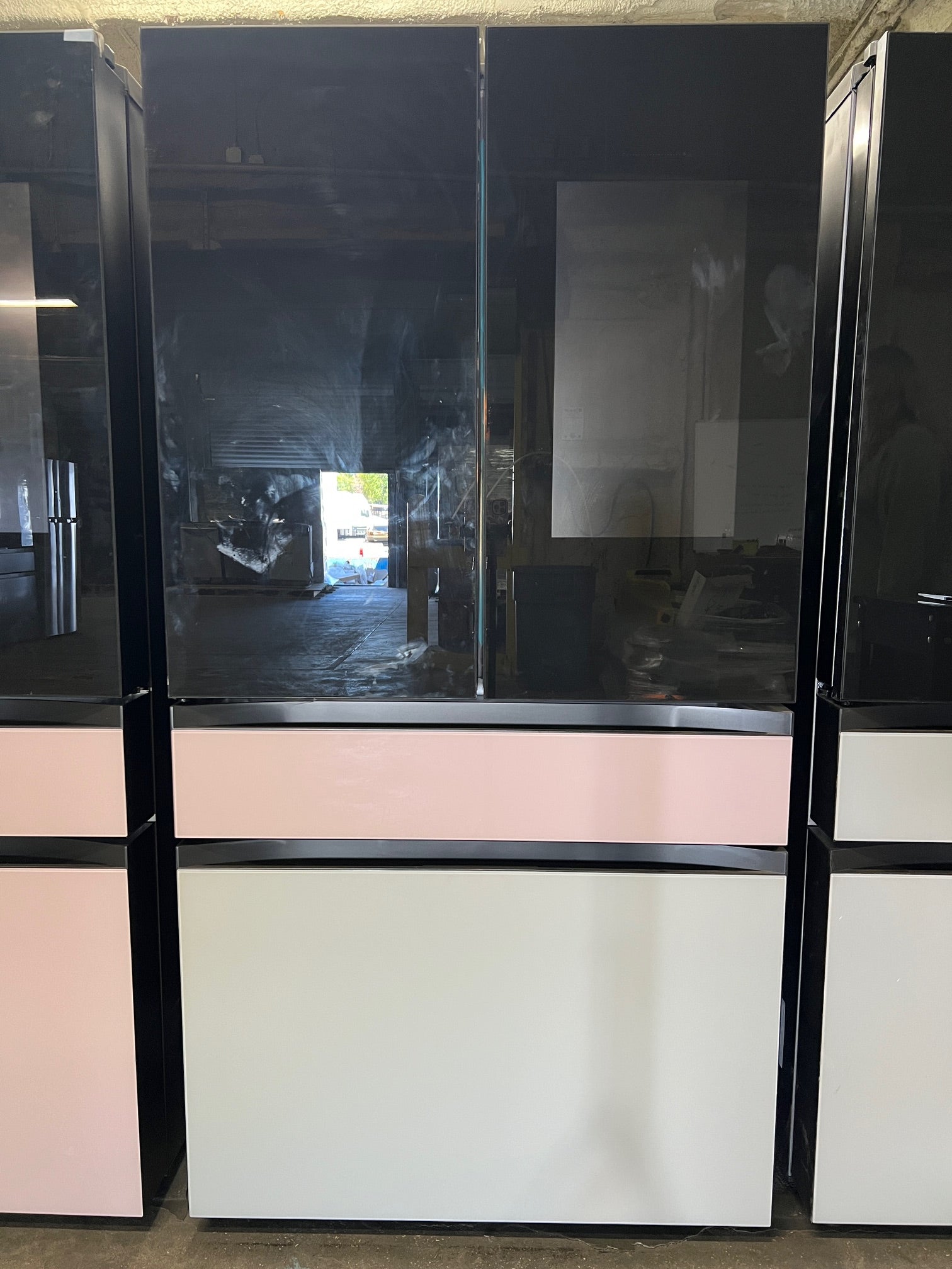 Samsung BESPOKE 29 cu. ft. 4-Door French Door with Tablet Black, Pink & White