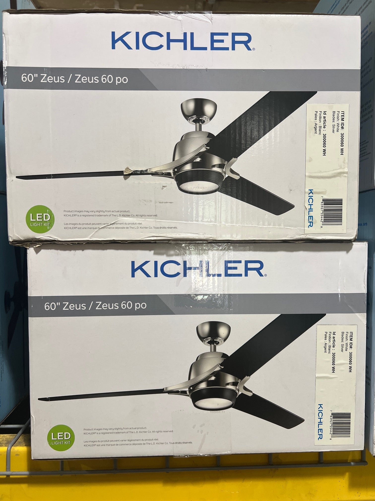 Kichler 60" Zeus Ceiling Fan with LED Light - White