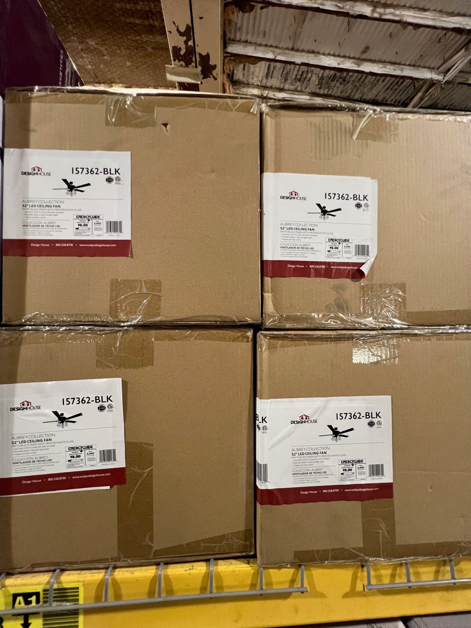 Design House Aubrey Collection 50" LED Ceiling Fan (Reversable Blades) - Black