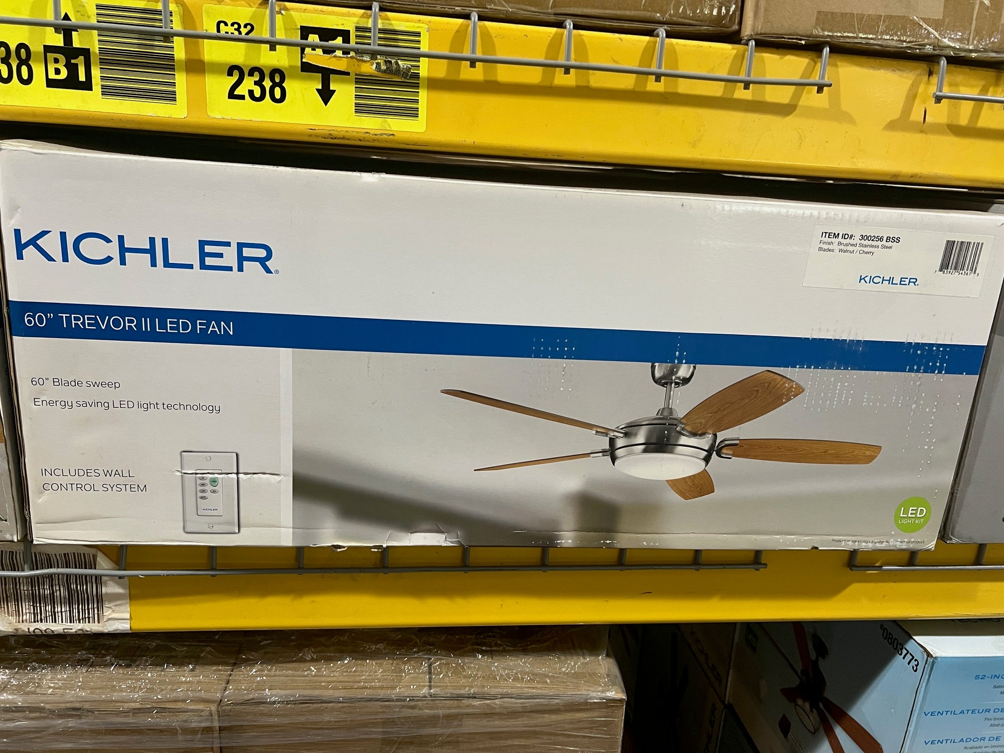 Kichler 60" Trevor II LED Fan Stainless Steel (Reversible Blades)