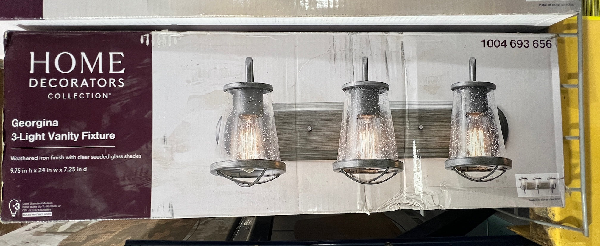 Home Decorators Collection Georgina 3 Light Vanity Fixture - Weathered Iron