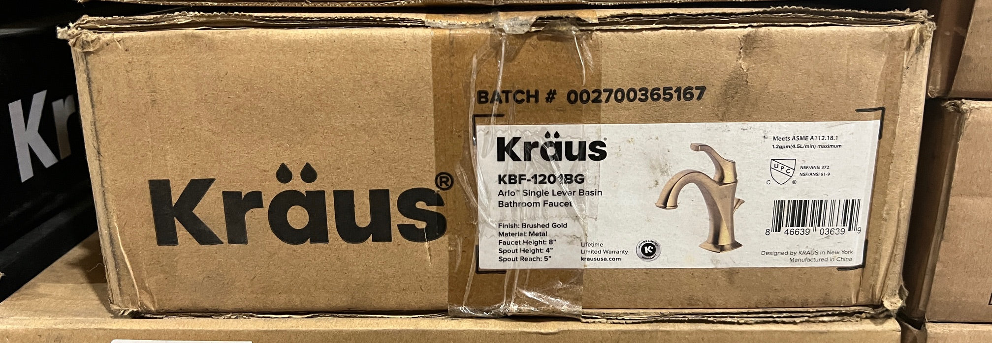 Kraus Arlo Single Lever Basin Gold