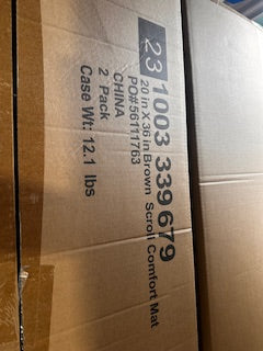 Anti-Fatigue Brown 20 in. x 36 in. Embossed Comfort Kitchen Mat