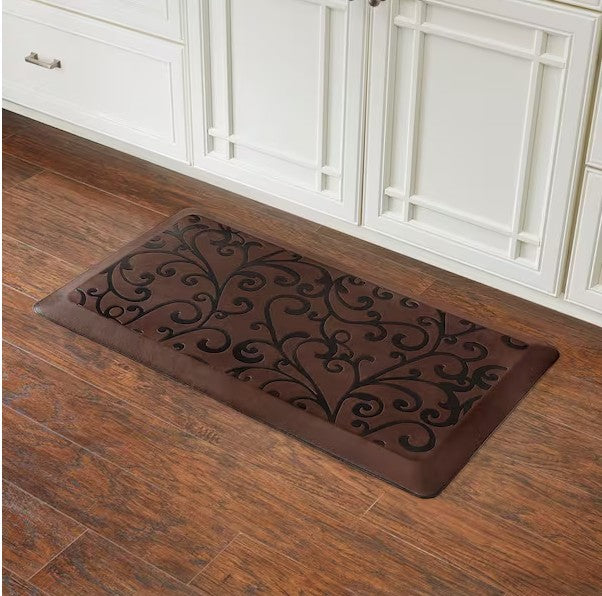 Anti-Fatigue Brown 20 in. x 36 in. Embossed Comfort Kitchen Mat