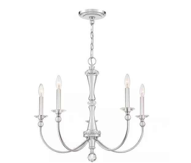 Quoizel Mila 5-Light Polished Chrome Candle-Style Chandelier