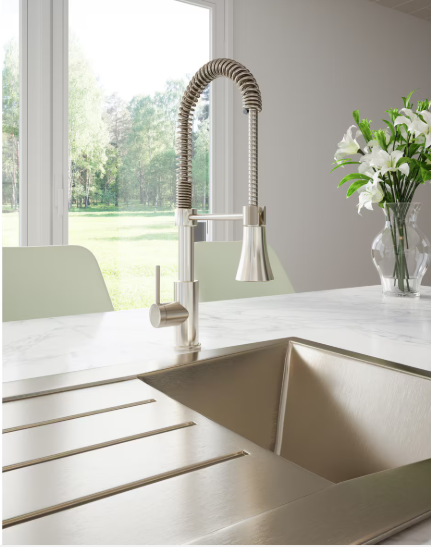Spencer Single-Handle Kitchen Faucet in Satin Nickel