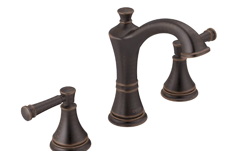 Delta Valdosta Venetian Bronze Widespread 2-handle High-arc Bathroom Faucet
