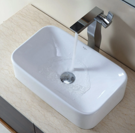 Kraus White Rectangular Vessel Sink White