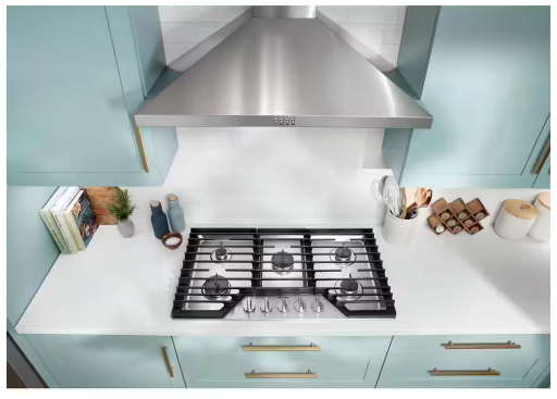 Whirlpool 36 in. 5-Burners Recessed Gas Cooktop in Stainless Steel with SpeedHeat Burner