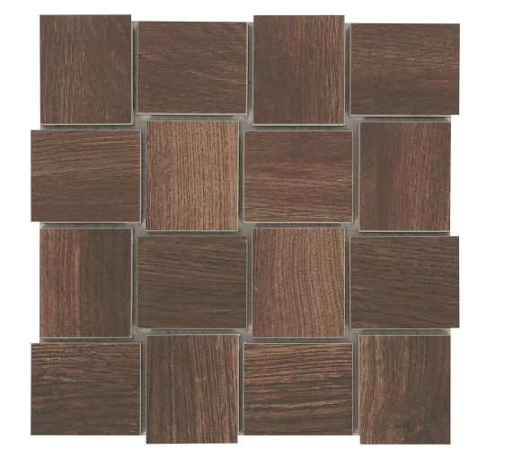 Autumn Wood Modern Weave 12 in. x 12 in. Glazed Porcelain Mosaic Tile (9.6 sq. ft./Case)