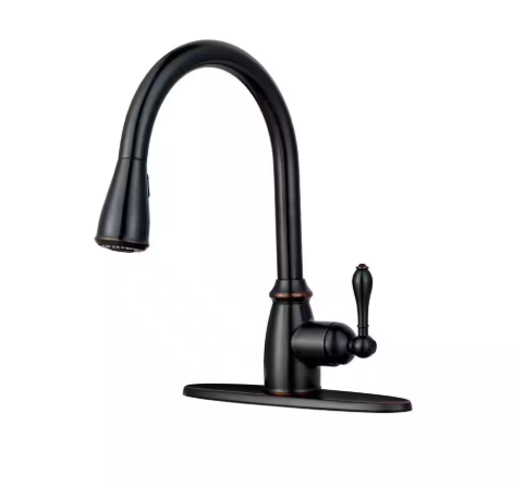 Canton Single-Handle Pull-Down Sprayer Kitchen Faucet in Tuscan Bronze
