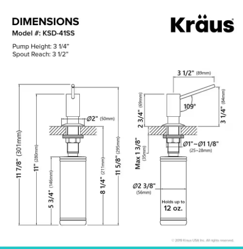 Kraus Kitchen Soap and Lotion Dispenser in Stainless Steel