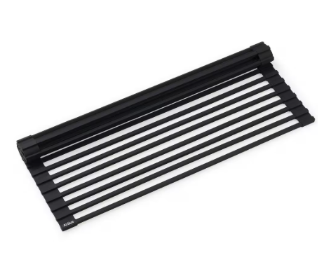 Kraus 20.5 in. Over Sink Roll Up Dish Drying Rack in Black