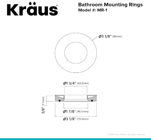 KRAUS Mounting Ring in Chrome