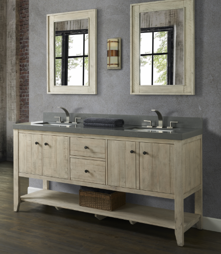 Fairmont Designs River View 72" Double Bowl Open Shelf Vanity - Toasted Almond