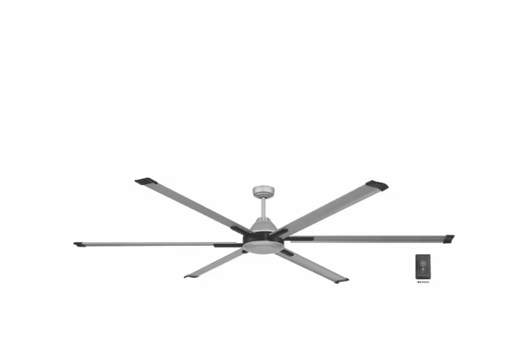 Commercial Electric High Velocity 8 ft. Indoor/Outdoor Titanium Ceiling Fan with Wall Control Included