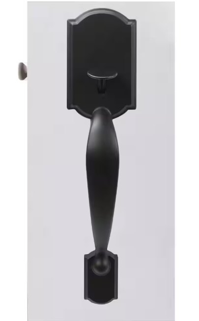 Vancouver Matte Black Entrance Door Handleset with Hartford Interior Knob