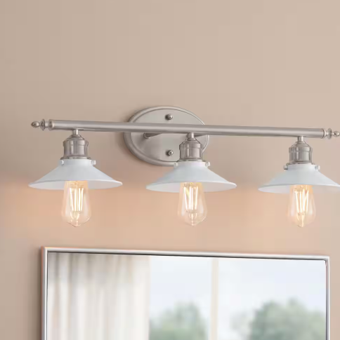 Hampton Bay Glenhurst 3 Light Vanity Fixture - Brushed Nickel