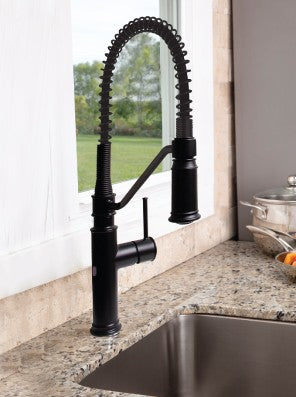 Bristol Sensor Spring Kitchen Faucet Matte Black