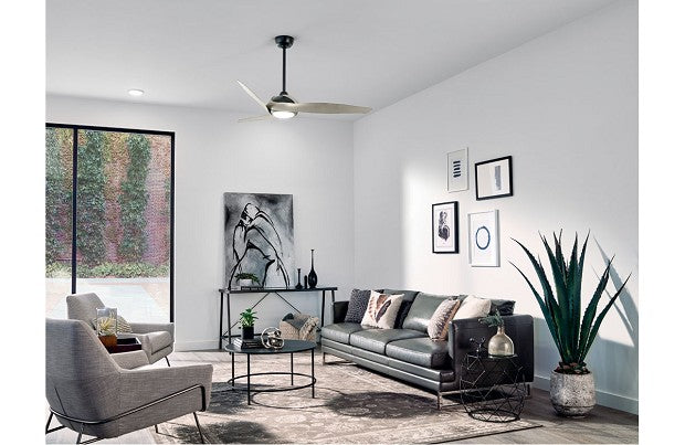 Kichler Zenith 60" LED Satin Black with Silver Blades