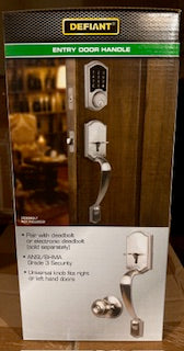 Castle Satin Nickel Entrance Door Handleset with Hartford Interior Knob 