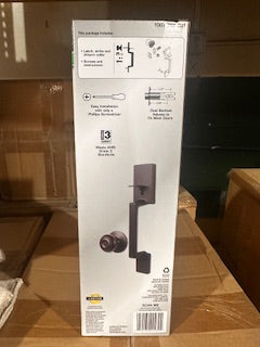 Vancouver Matte Black Entrance Door Handleset with Hartford Interior Knob