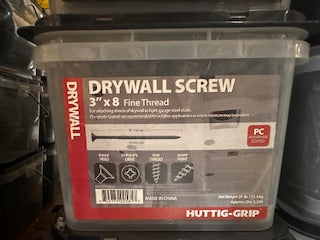 25LB DRYWALL SCREWS 3" x 8" FINE THREAD