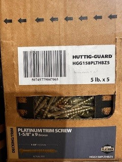 5LB 1-5/8 x 9 T-20 Platinum Trim Screws In Bronze