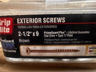 1 LB 2-1/2" x 9 EXTERIOR SCREWS BROWN