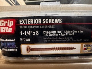 1 LB 1-1/4" x 8 EXTERIOR SCREWS