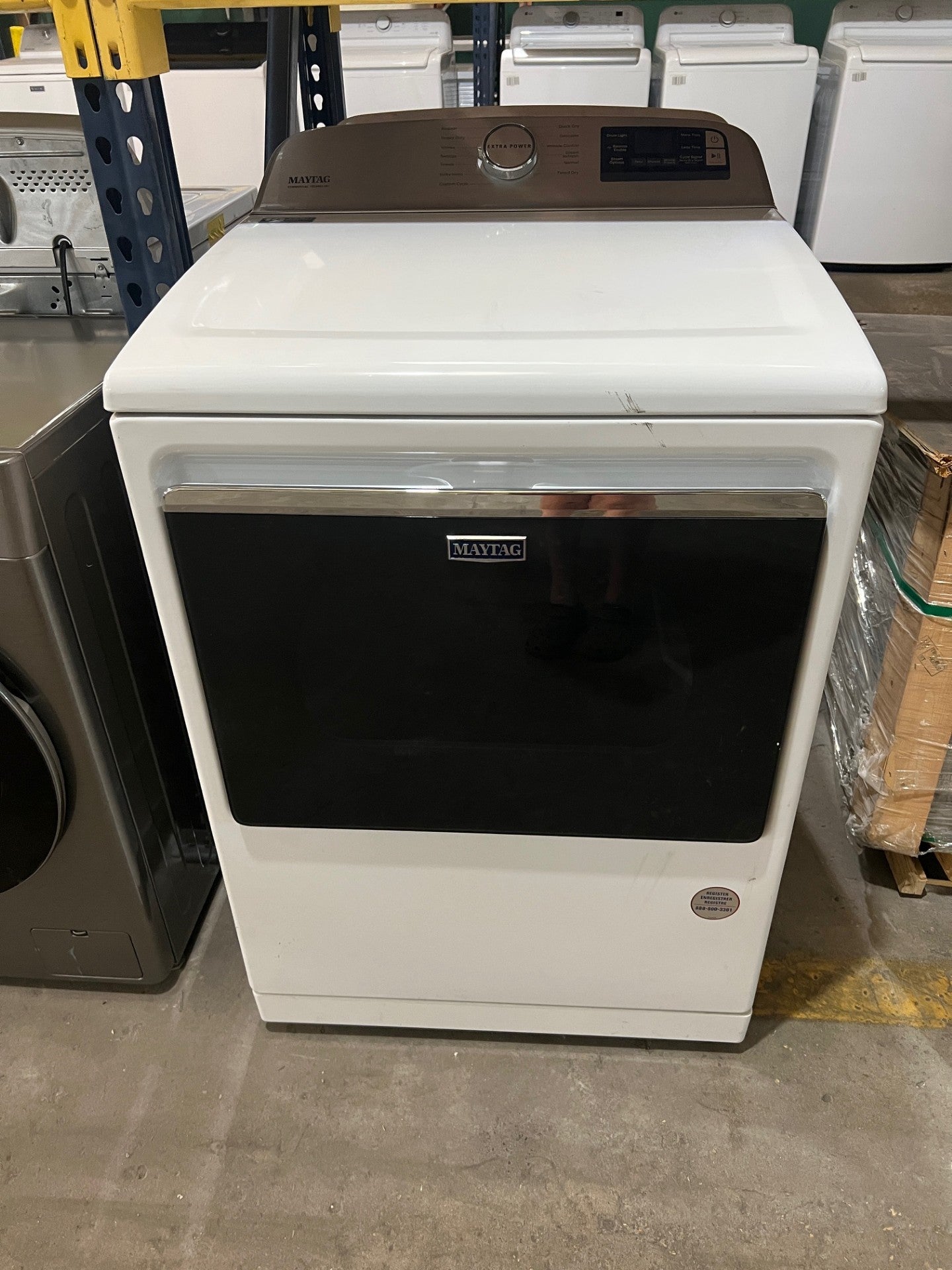 Maytag - 7.4 Cu. Ft. Smart Electric Dryer with Steam and Extra Power Button - White