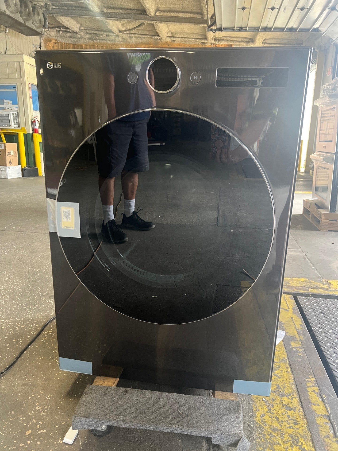 LG 7.4 cu. ft. Vented Stackable SMART Electric Dryer in Black Steel with TurboSteam and AI Sensor Dry Technology